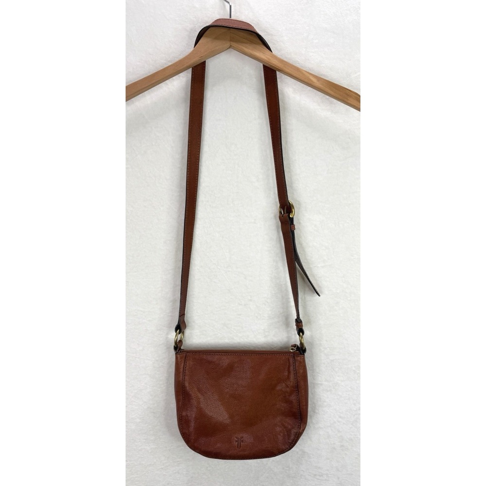 Frye Women's Chestnut Purse Cross Body Leather Ring Detail - Picture 4 of 15